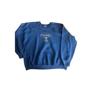 Vintage 90s Chanel Bootleg Graphic Crewneck Fruit Of The Loom Sweatshirt L